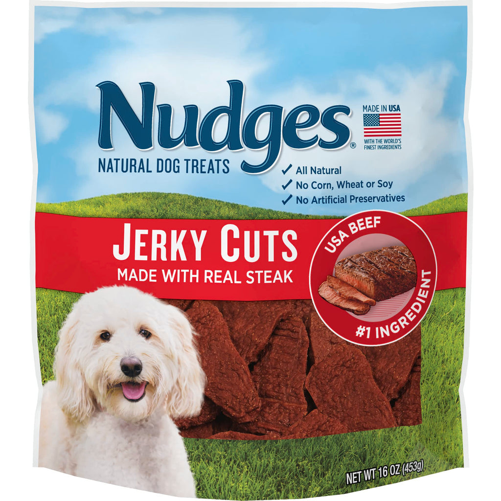 Blue Buffalo Nudges Chicken Jerky Bites Natural Dog Treats, Tender & Meaty Dog Snacks, Healthy Reward or Training Treat, Made in the USA with Real Chicken, No Artificial Preservatives, 16 oz.