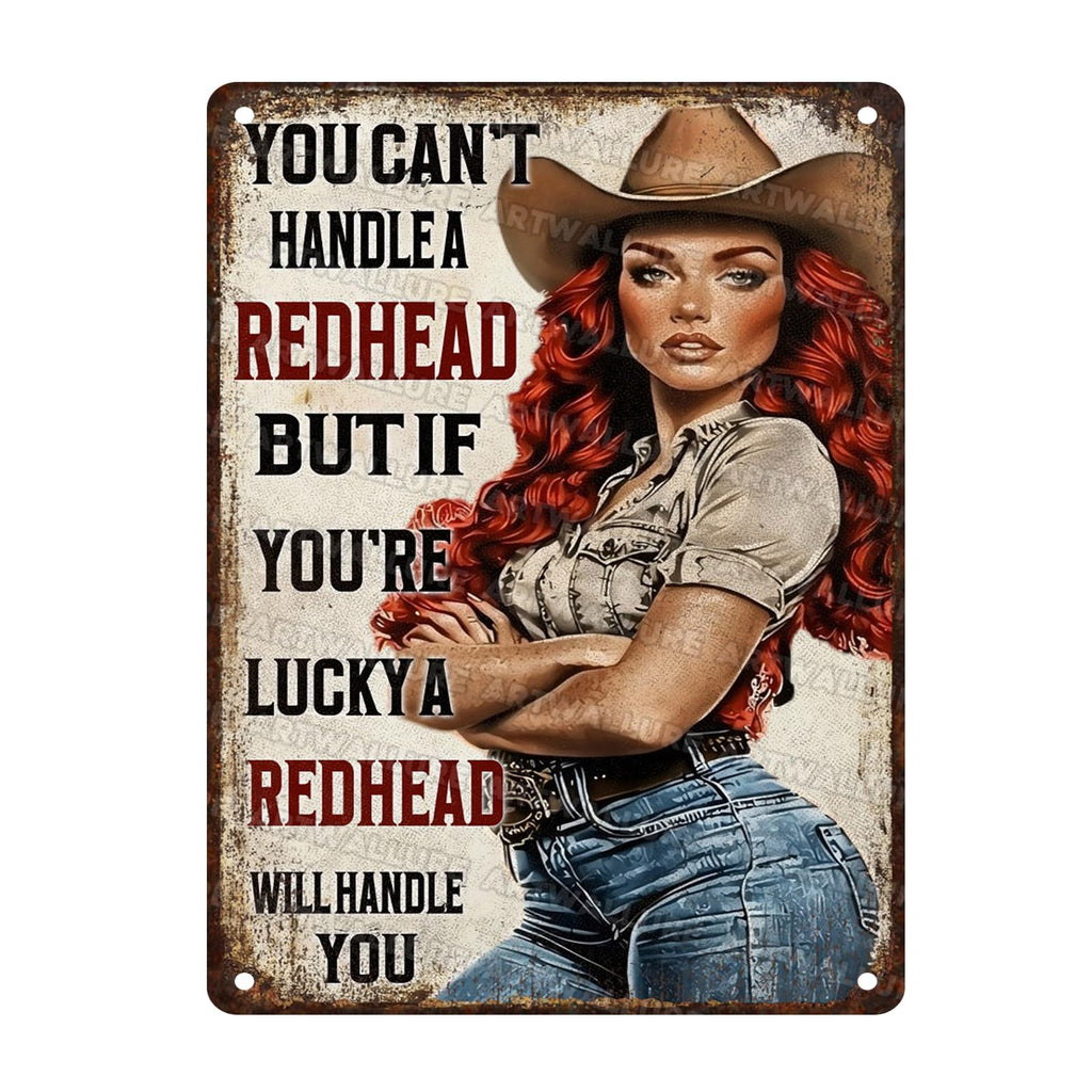 Retro Cowgirl Tin Sign Metal Wall Art Rustic Western Home Decor Wanted Theme 8x12inch