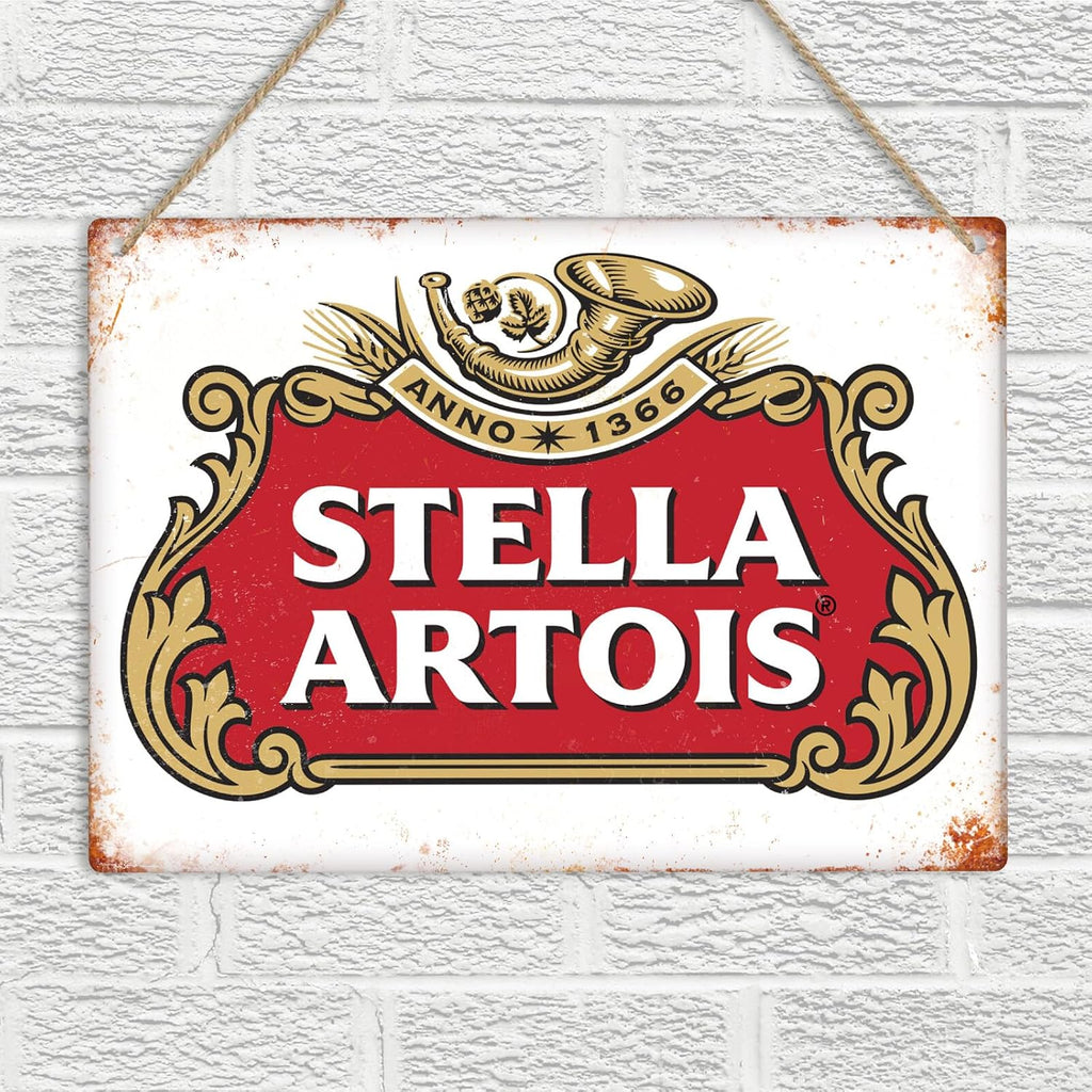 Stella Artois Metal Wall Sign Plaque Beer Vintage Retro Bar Pub Man Cave Garage Vintage Metal Sign Plaque Poster 8X12 Inches