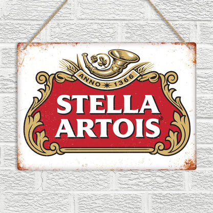 Stella Artois Metal Wall Sign Plaque Beer Vintage Retro Bar Pub Man Cave Garage Vintage Metal Sign Plaque Poster 8X12 Inches