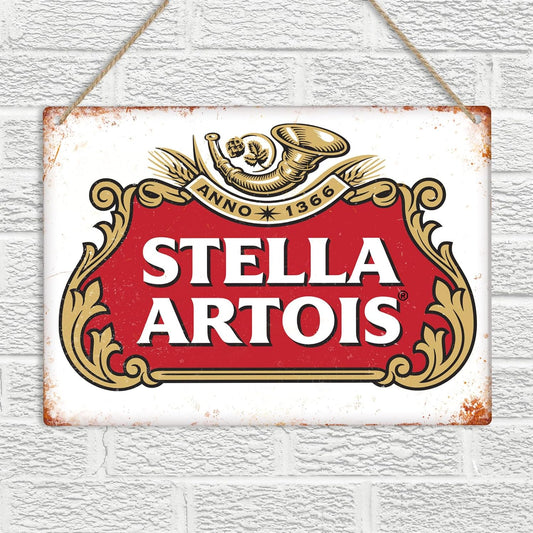 Stella Artois Metal Wall Sign Plaque Beer Vintage Retro Bar Pub Man Cave Garage Vintage Metal Sign Plaque Poster 8X12 Inches