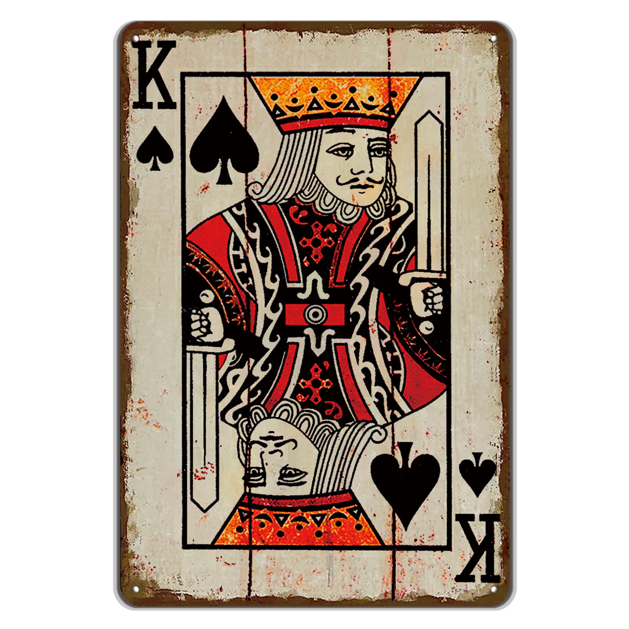 Vintage Poker Wall Decor Metal Sign Retro tin Sign Wall Decorative Signs for Man Cave Home Cafe Pub bar Shop 12x8 Inch Spades Ace