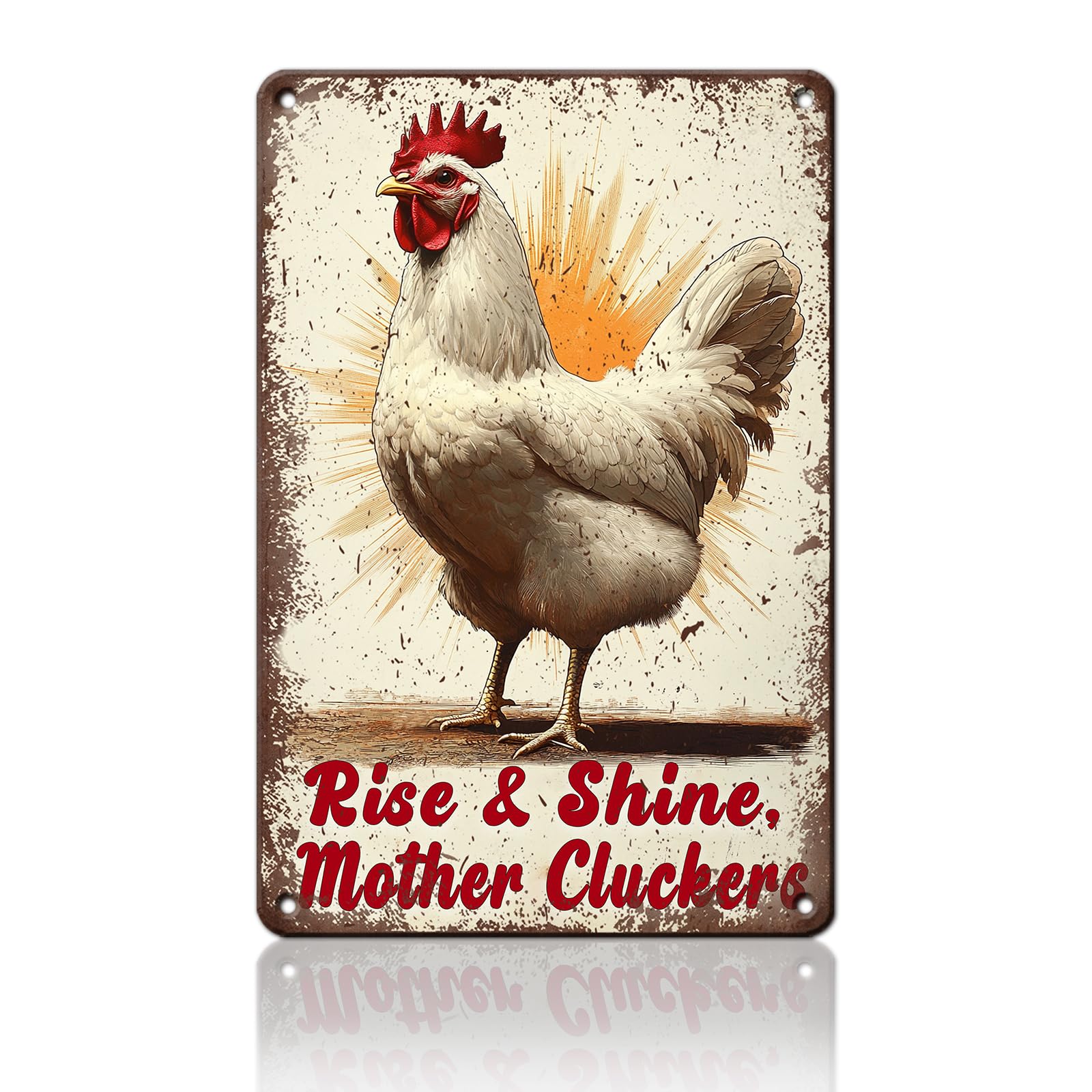 Funny Chicken Signs Welcome To My Kitchen Humorous Cartoon Rooster Cooking Aluminium Sign Metal Chicken Signs Decor Home Ktichen Farm Are Wall 12x8 Inch Vintage Chicken Signs Metal Tin Poster