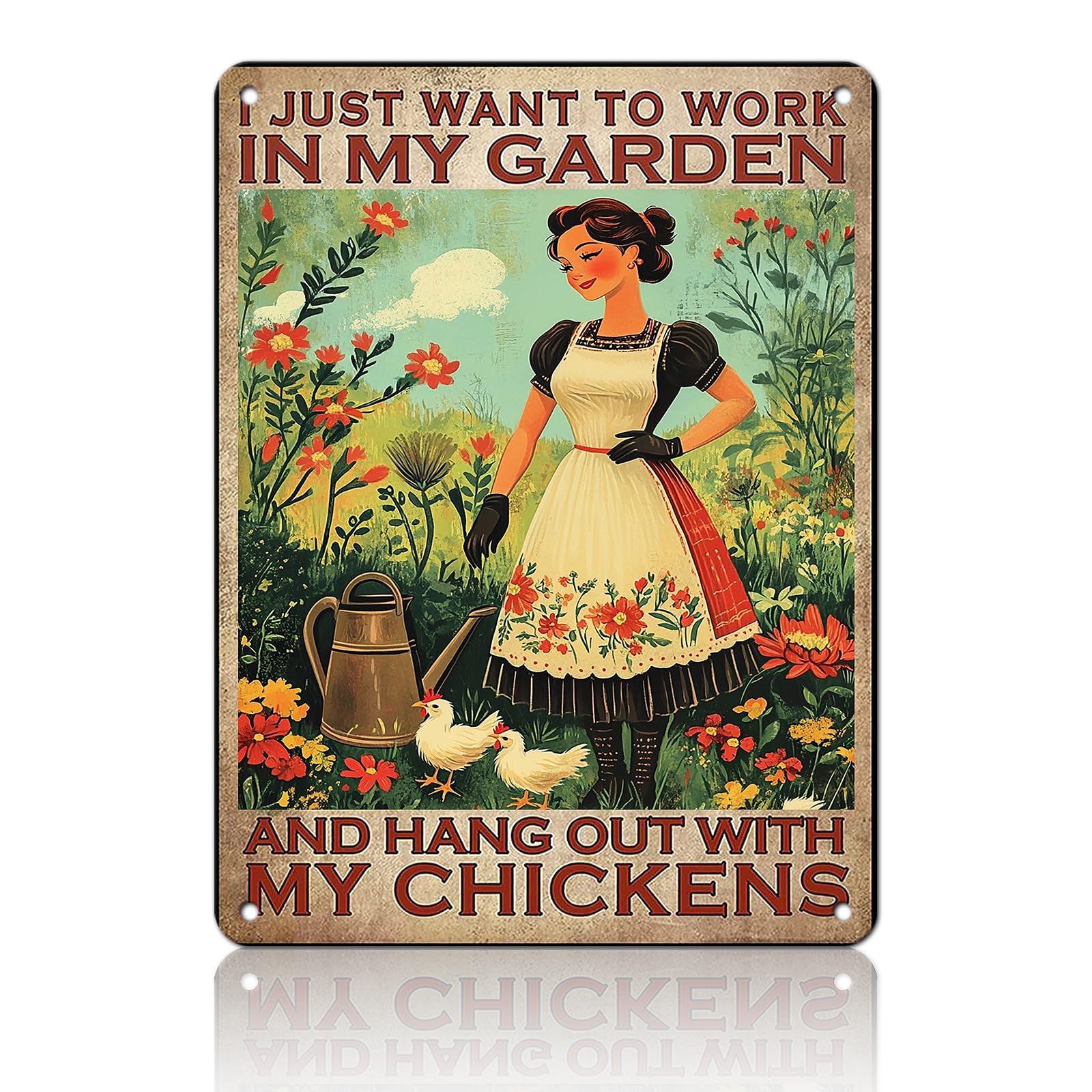 KIYOYO Vintage Tin Metal Sign Poster Grow Positive Thoughts Vintage Poster Flower Head Girl Poster Mental Health Poster Motivational Poster Emotions Poster Vintage Wall Home Decor 8x12 Inch