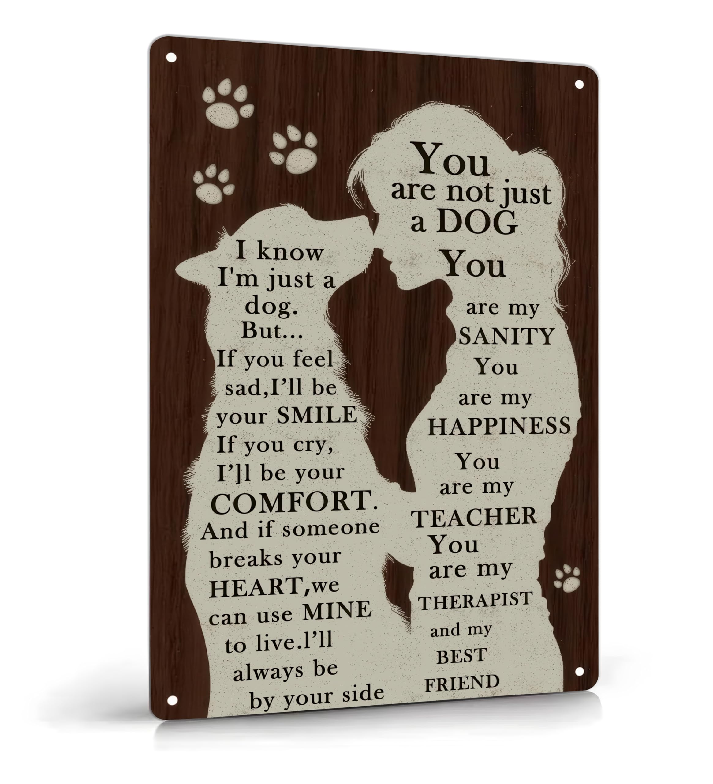 Vintage Funny Metal Sign Funny Dog Metal Sign wall decor I Know I'M Just A Dog Retro Rustic Tin Signs Wall art for Home Yard & Garden Farm 8x12 Inch