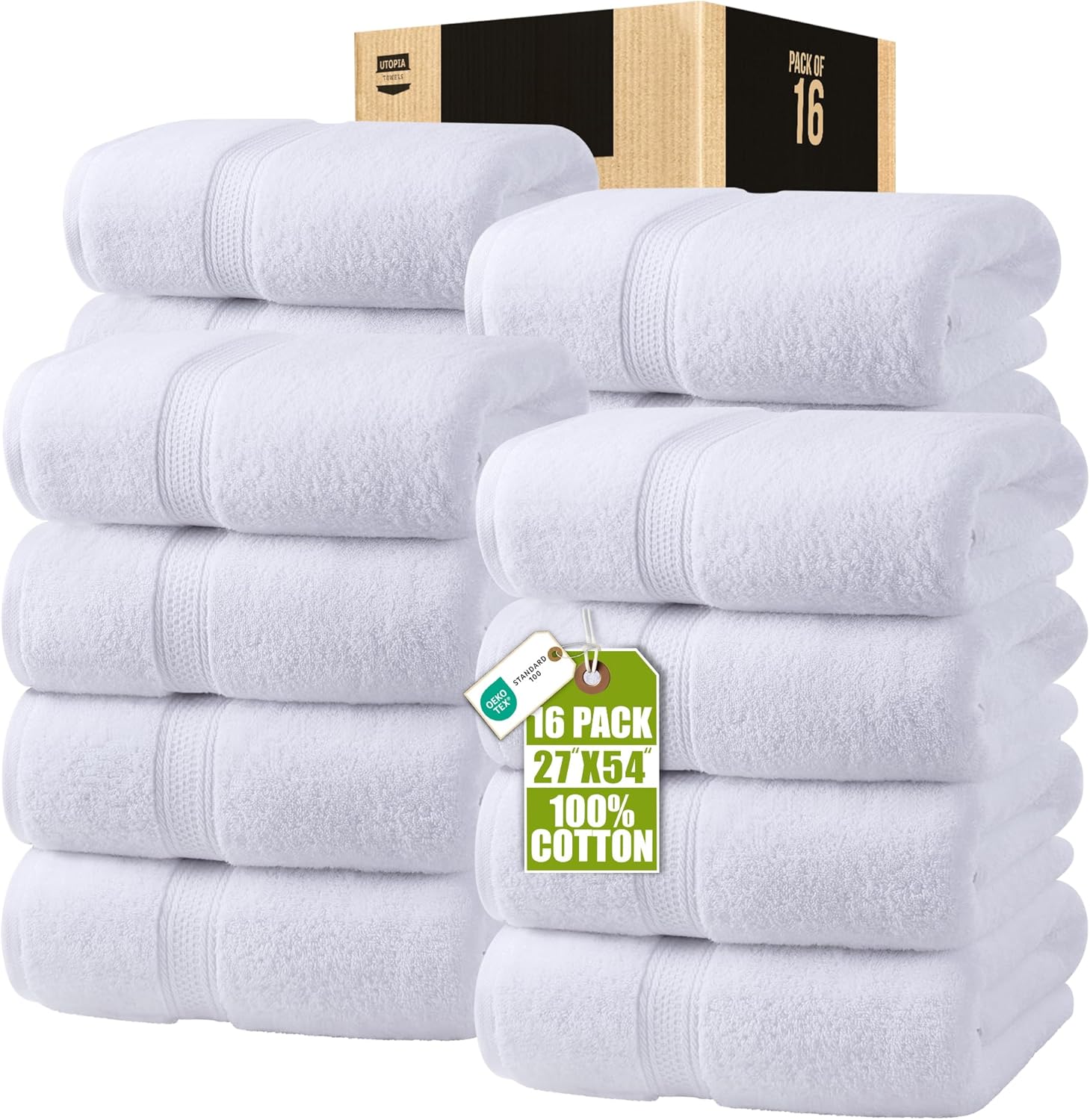 Utopia Towels 4 Pack Premium Bath Towels Set, 27 by 54 Inches, 100% Ring Spun Cotton 600GSM, Lightweight and Highly Absorbent Quick Drying Towels, Perfect for Daily Use, Dark Brown