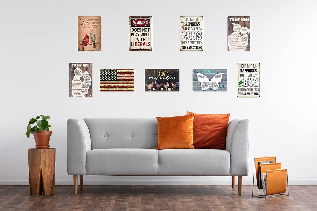 Retro Metal Sign Vintage Tin Sign I Pledge Allegiance to The Flag of The United States of America Sign for Plaque Poster Cafe Bar Wall Art Sign Gift 8 X 12 in
