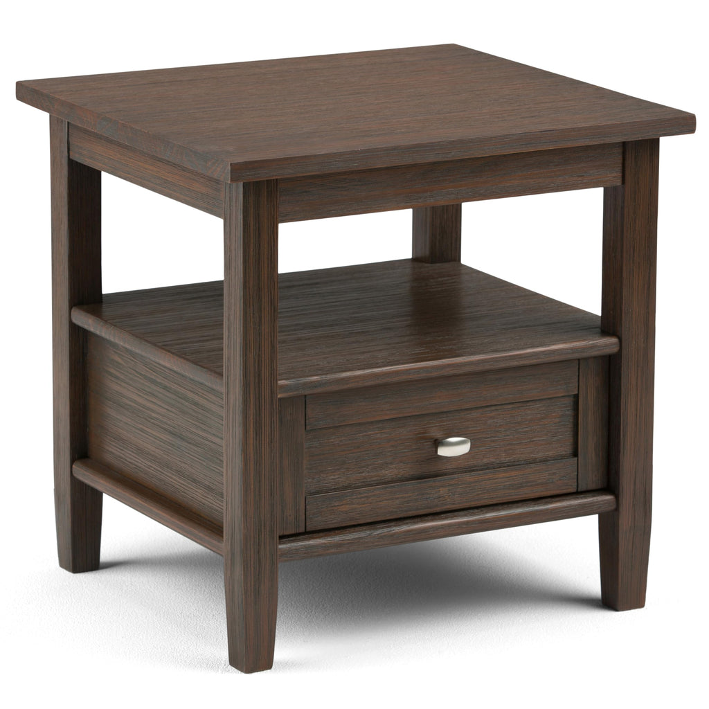 SIMPLIHOME Warm Shaker Solid Wood 20 inch Wide Rectangle Transitional End Side Table in Light Golden Brown for the Living Room and Bedroom