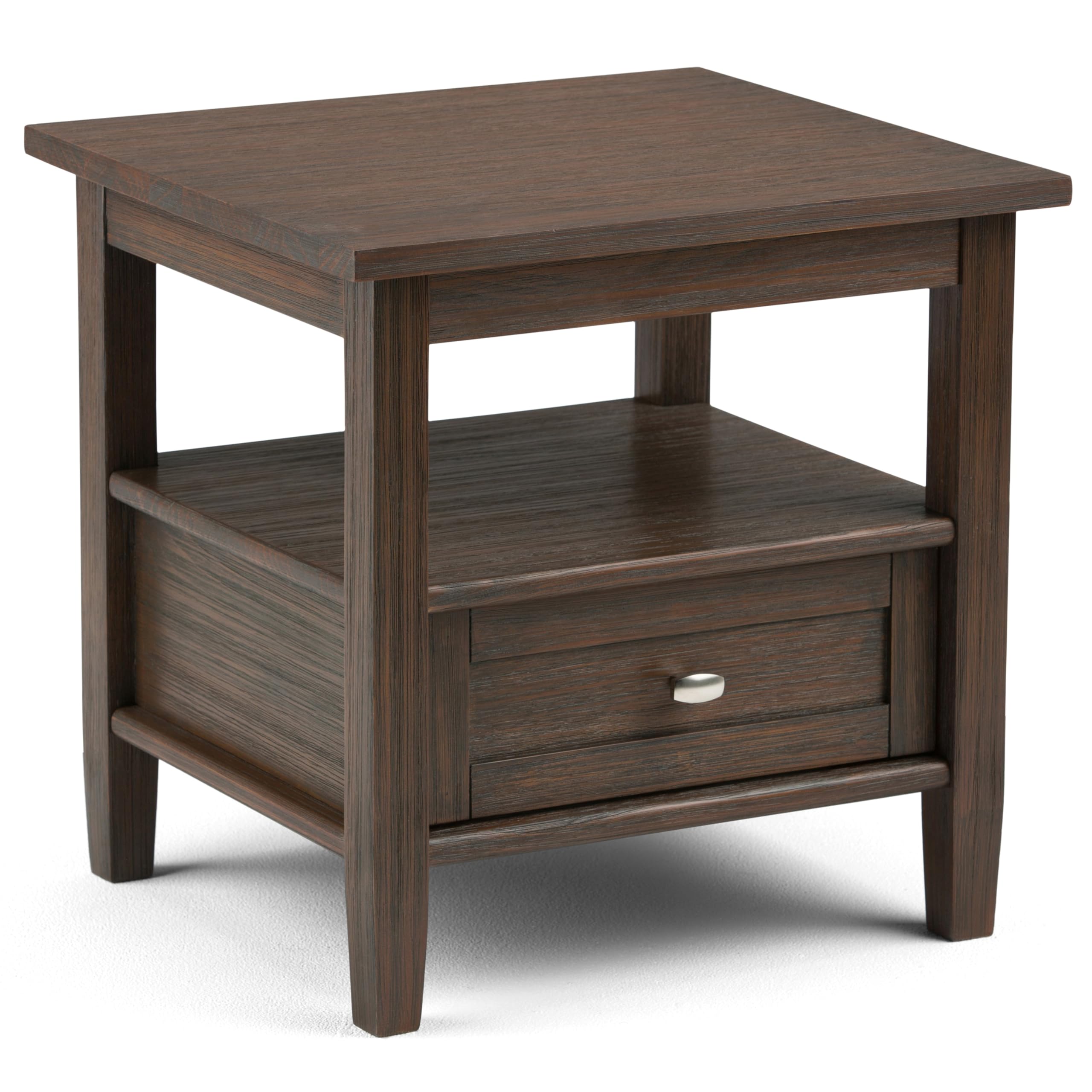 SIMPLIHOME Warm Shaker Solid Wood 20 inch Wide Rectangle Transitional End Side Table in Light Golden Brown for the Living Room and Bedroom