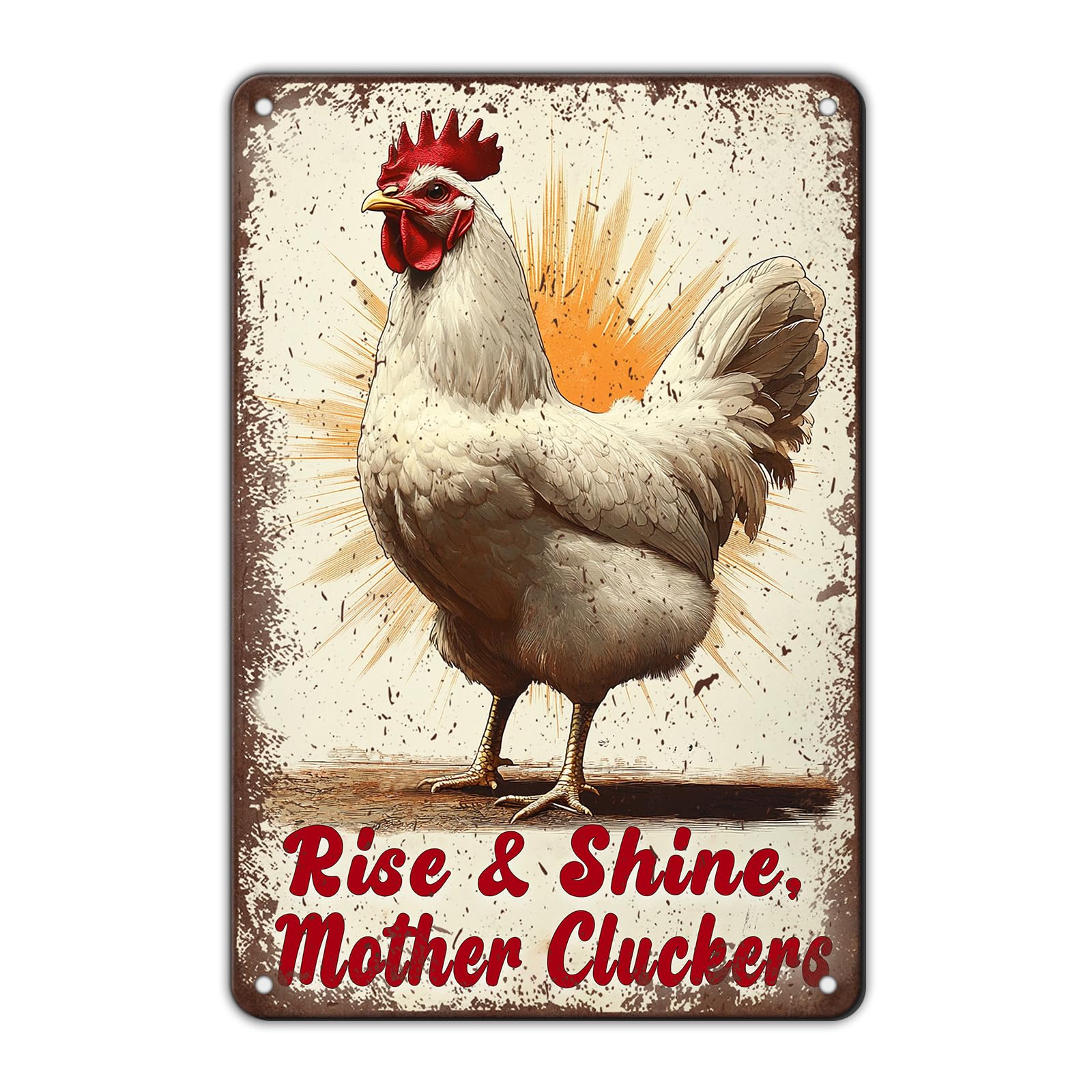 Funny Chicken Signs Welcome To My Kitchen Humorous Cartoon Rooster Cooking Aluminium Sign Metal Chicken Signs Decor Home Ktichen Farm Are Wall 12x8 Inch Vintage Chicken Signs Metal Tin Poster