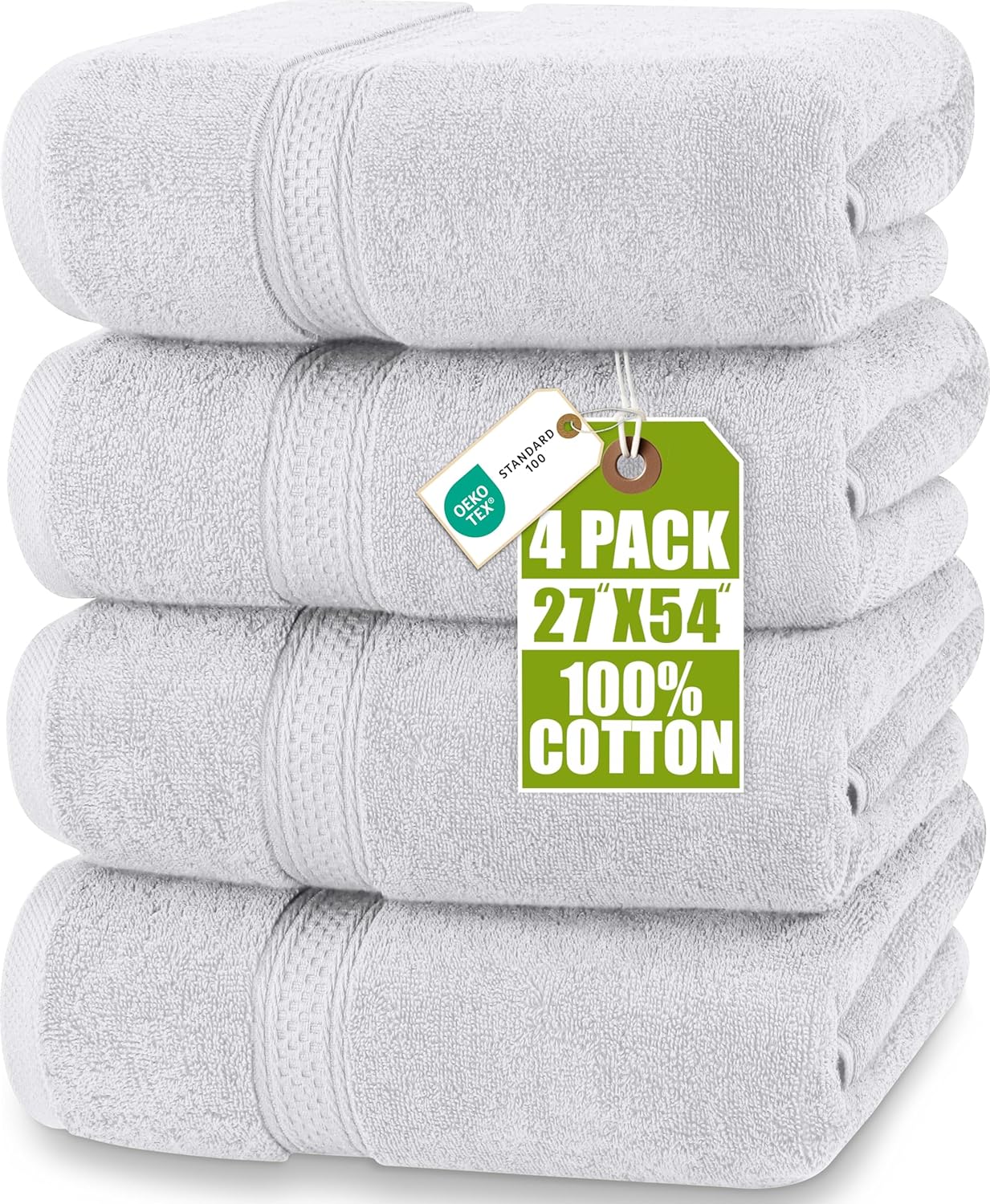 Utopia Towels 4 Pack Premium Bath Towels Set, 27 by 54 Inches, 100% Ring Spun Cotton 600GSM, Lightweight and Highly Absorbent Quick Drying Towels, Perfect for Daily Use, Dark Brown