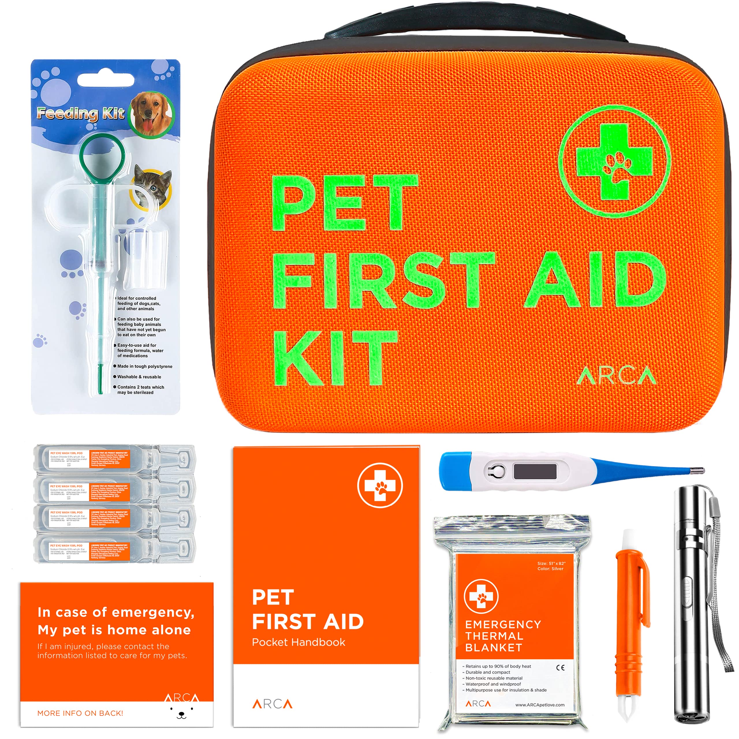 ARCA PET Dog First Aid Kit - Pet Emergency Kit - Water Resistant High Visibility Reflective First Aid Pouch Dog Camping Essentials for Hiking, Backpacking, Sports, Hunting