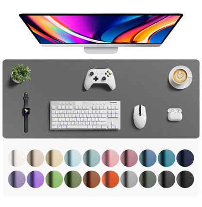 Aothia Non-Slip Waterproof PU Leather Desk Pad Protector for Mouse, Writing Desk, Office, Home, Laptop Blotter, 23.6" x 13.7", Black