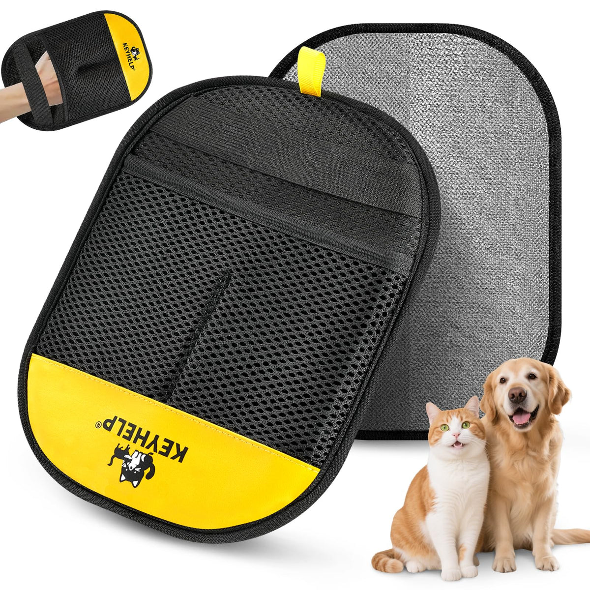 Pet Hair Removal Glove for Dogs & Cats, Newly Upgraded Reusable Electrostatic Pet Hair Glove, Magic Brush Pet Hair Remover Tool for Clothing, Couch, Carpet, Car Seat