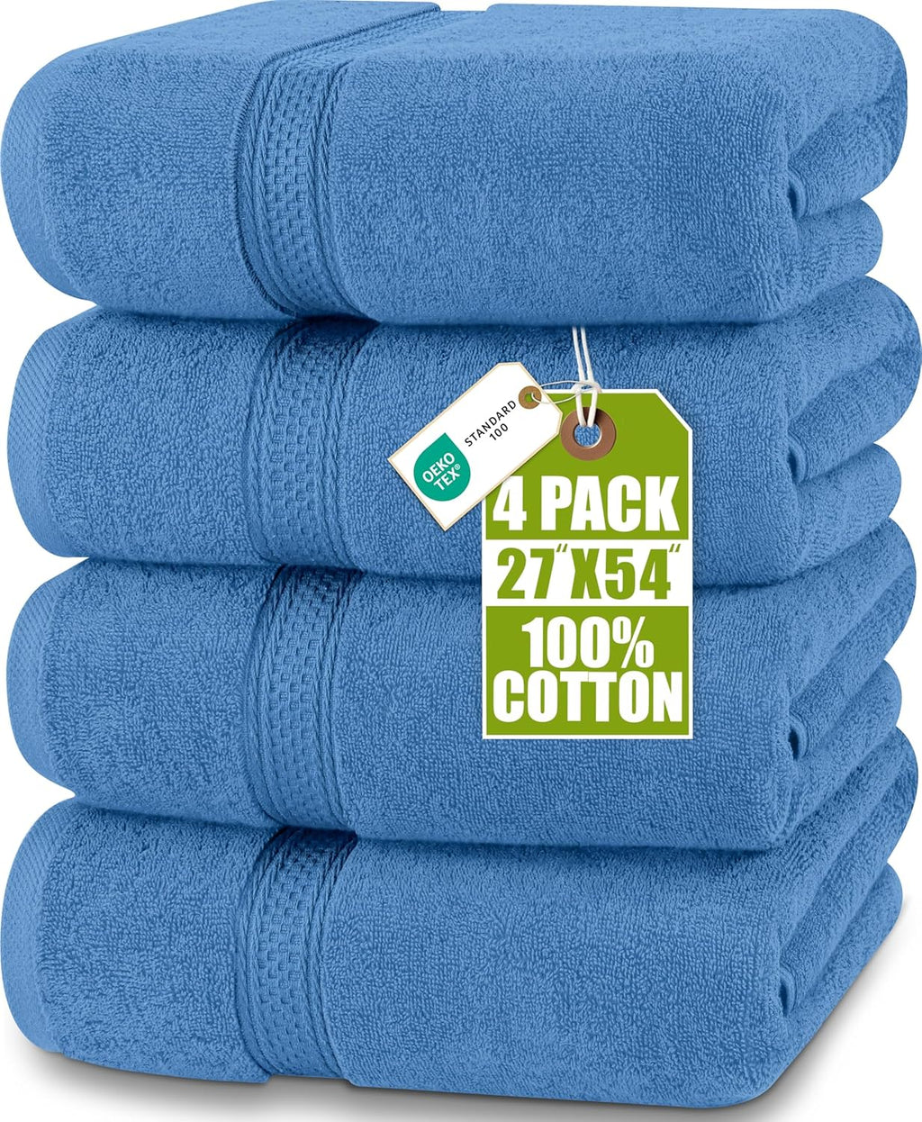 Utopia Towels 4 Pack Premium Bath Towels Set, 27 by 54 Inches, 100% Ring Spun Cotton 600GSM, Lightweight and Highly Absorbent Quick Drying Towels, Perfect for Daily Use, Dark Brown