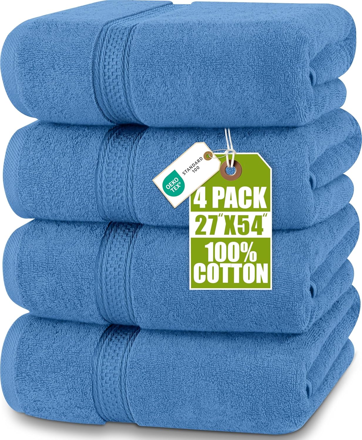 Utopia Towels 4 Pack Premium Bath Towels Set, 27 by 54 Inches, 100% Ring Spun Cotton 600GSM, Lightweight and Highly Absorbent Quick Drying Towels, Perfect for Daily Use, Dark Brown