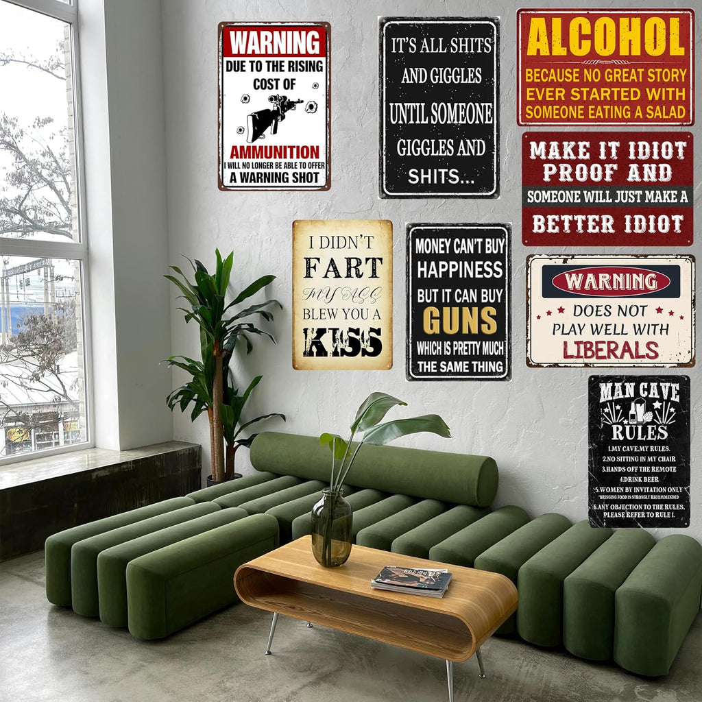 8x12 inch Blue I'm Not An Angry Person Sign, Tin Metal Wall Decor, Funny Sarcastic Gift for Men, Garage, Office, Home