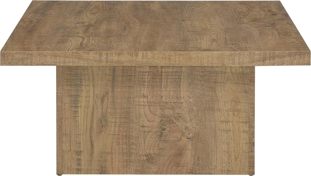 Coaster Home Furnishings Zetta Square Cocktail Living Room Coffee Table Engineered Eco-Friendly Wood Look Laminate Veneer Rustic Farmhouse Mango Brown 708068