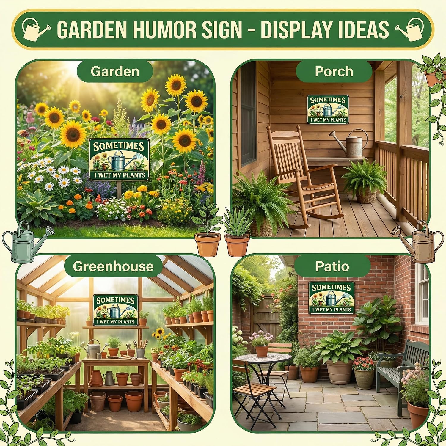 Funnysign Garden Gifts Sometimes I Wet My Plants Vintage Gardening Tin Sign for Home Garden Patio Greenhouse Yard Decor 8 X 12 Inch (3840)