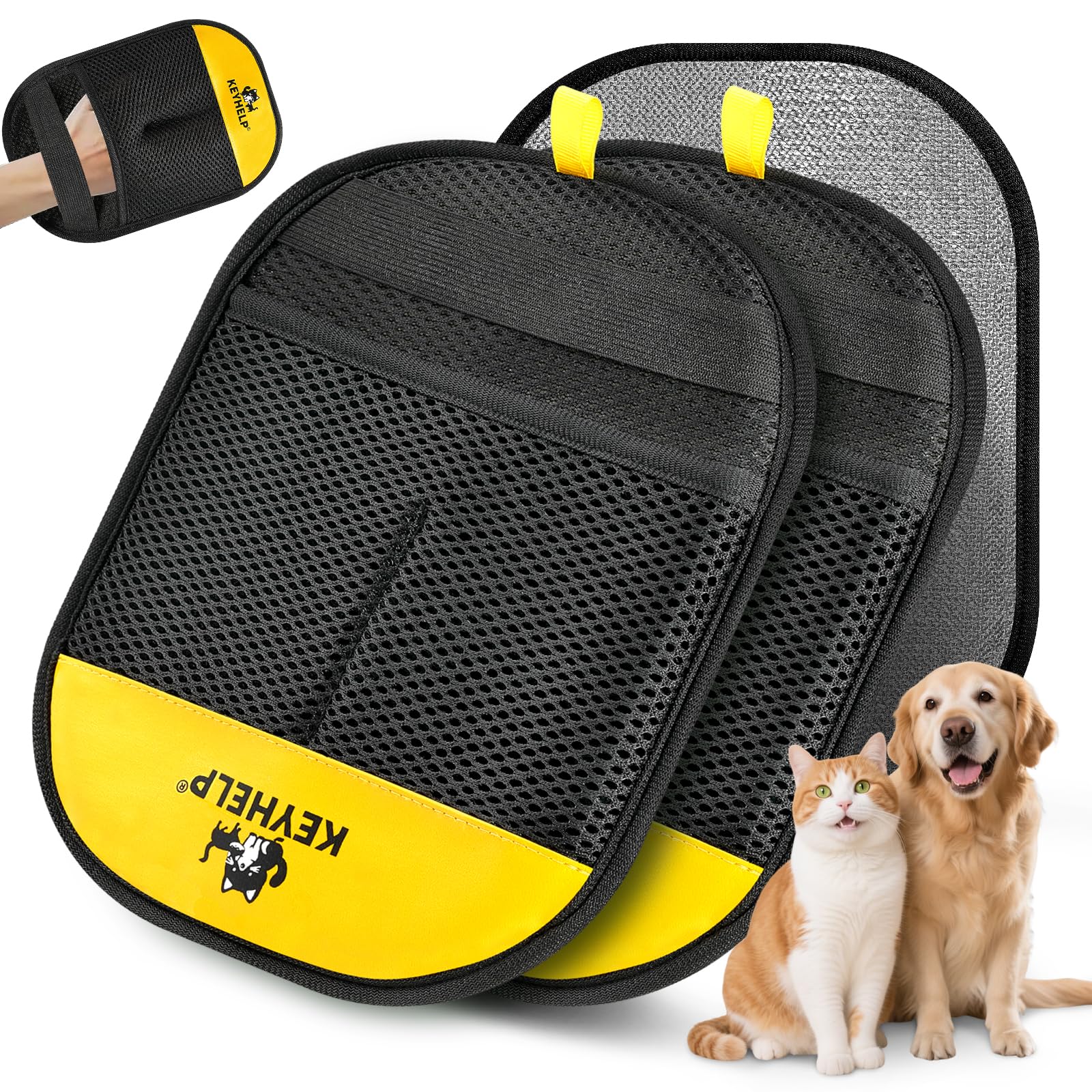 Pet Hair Removal Glove for Dogs & Cats, Newly Upgraded Reusable Electrostatic Pet Hair Glove, Magic Brush Pet Hair Remover Tool for Clothing, Couch, Carpet, Car Seat