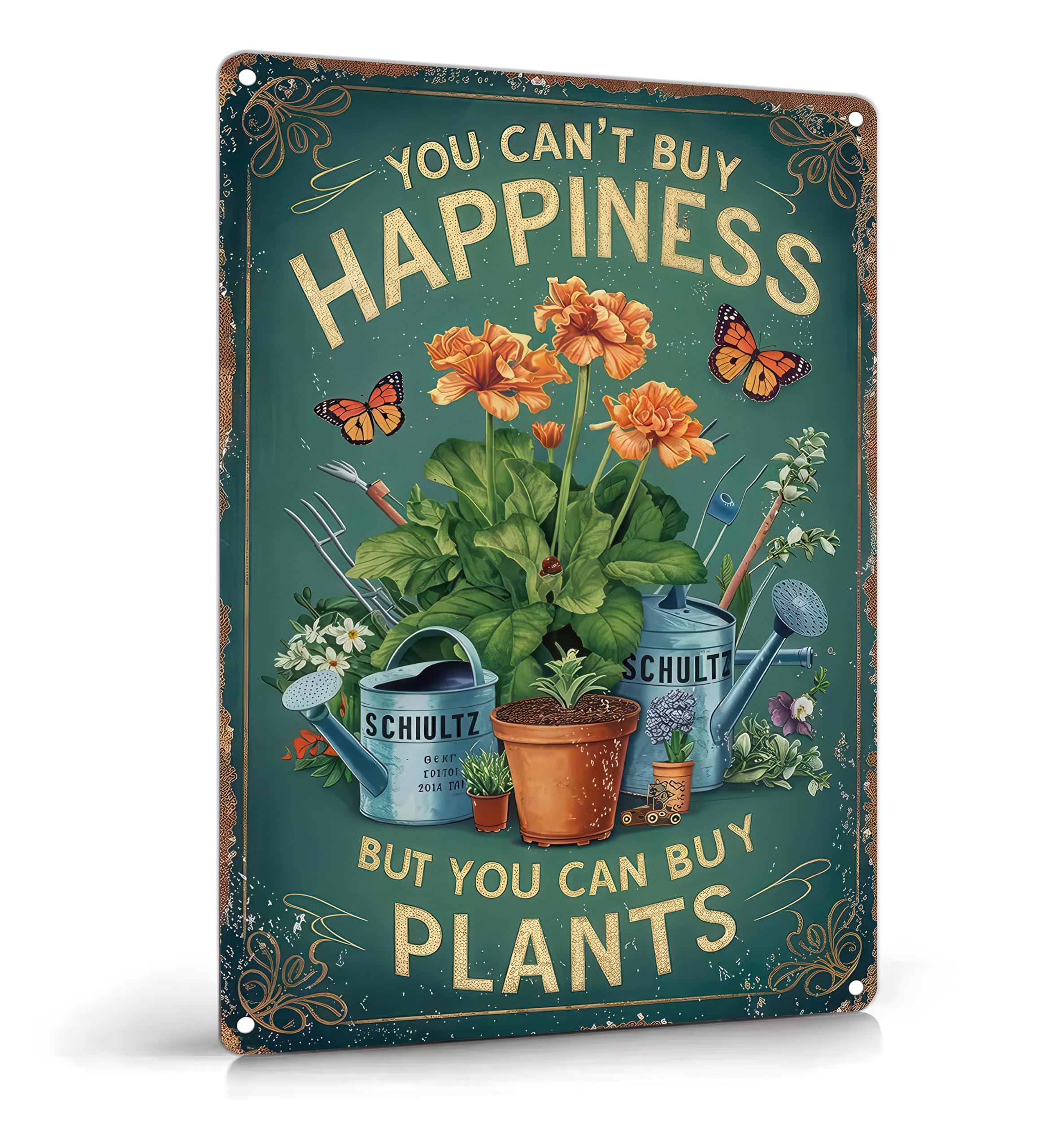 Vintage Flower Garden Metal Sign Rustic Farmhouse Daisy Floral Wildflowers Tin Signs Still Life Gardening Aluminum Wall art for Home Garden Patio Farm Yard Bar Bathroom Decor 8x12 Inch