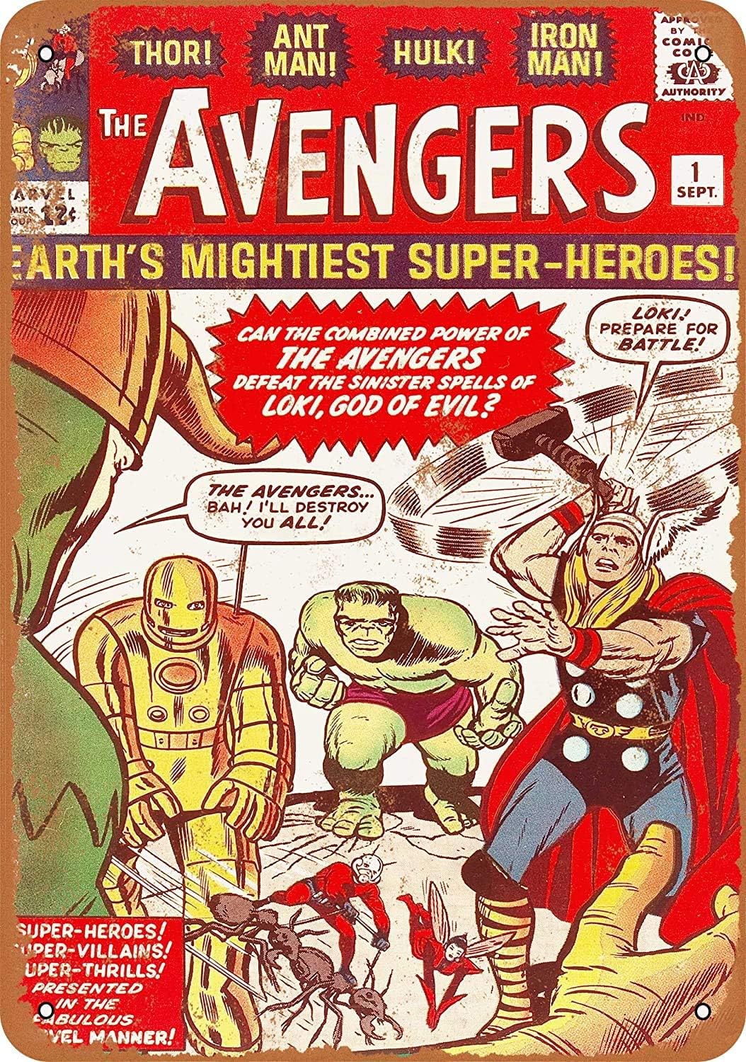 Tin Sign For Avengers #1 Metal Sign 12 X 8 Inches Retro Vintage Decor